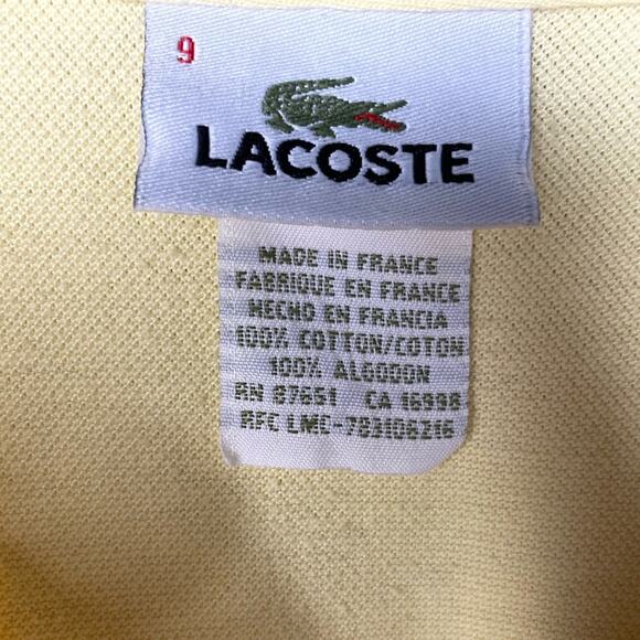 Lacoste Yellow Polo Shirt Top made in France Preppy Style Plus Size Cotton 4XL - Picture 11 of 13